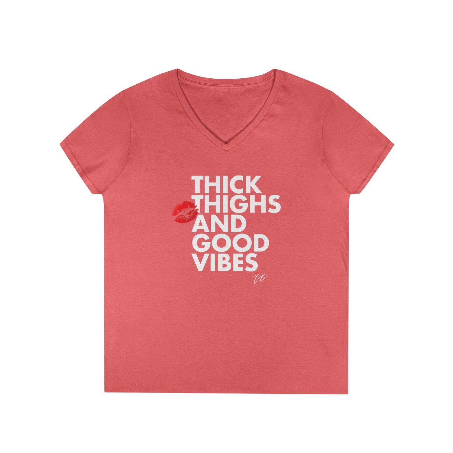 "Thick Thighs and Good Vibes" Women's WHITE TEXT Graphic Shirt