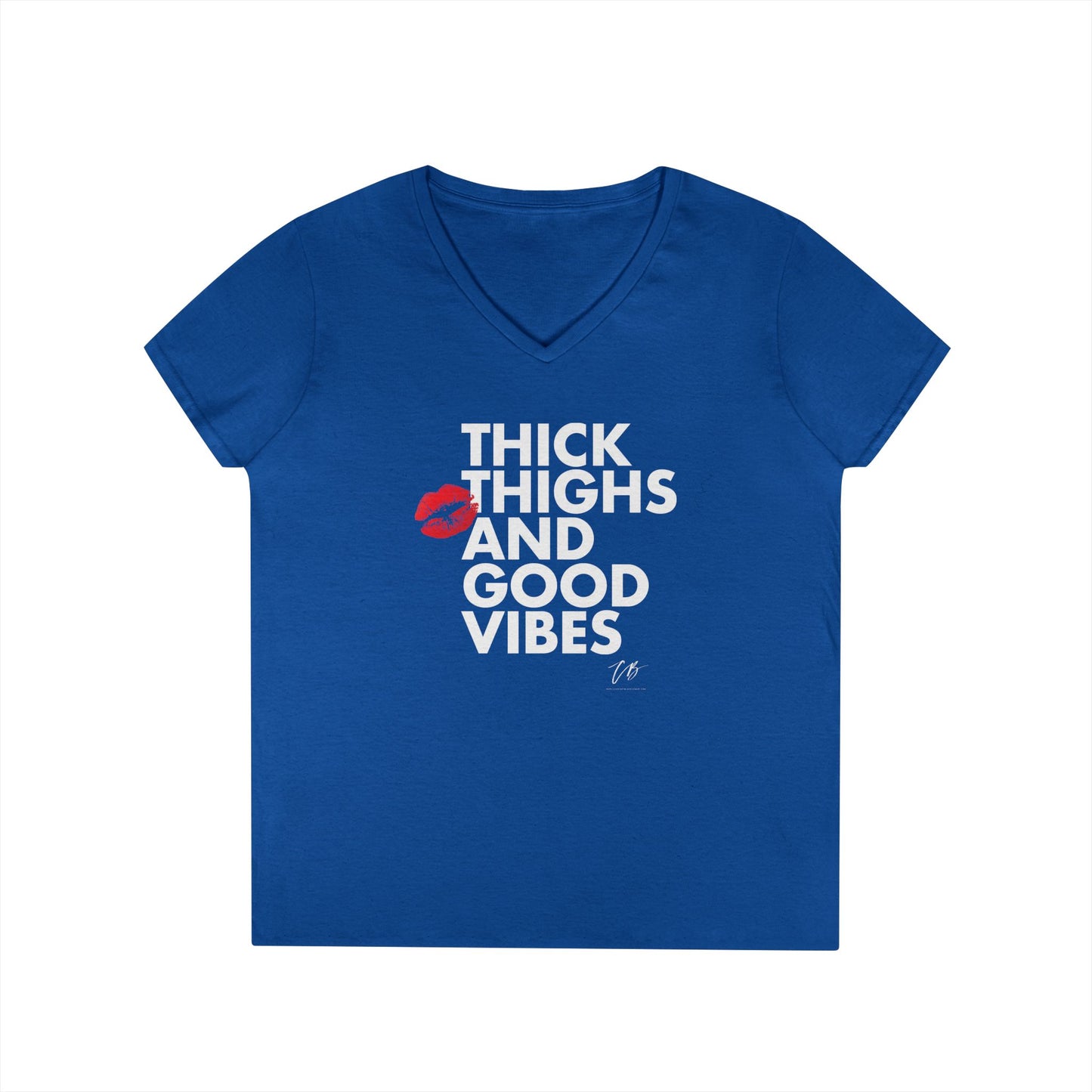 "Thick Thighs and Good Vibes" Women's WHITE TEXT Graphic Shirt
