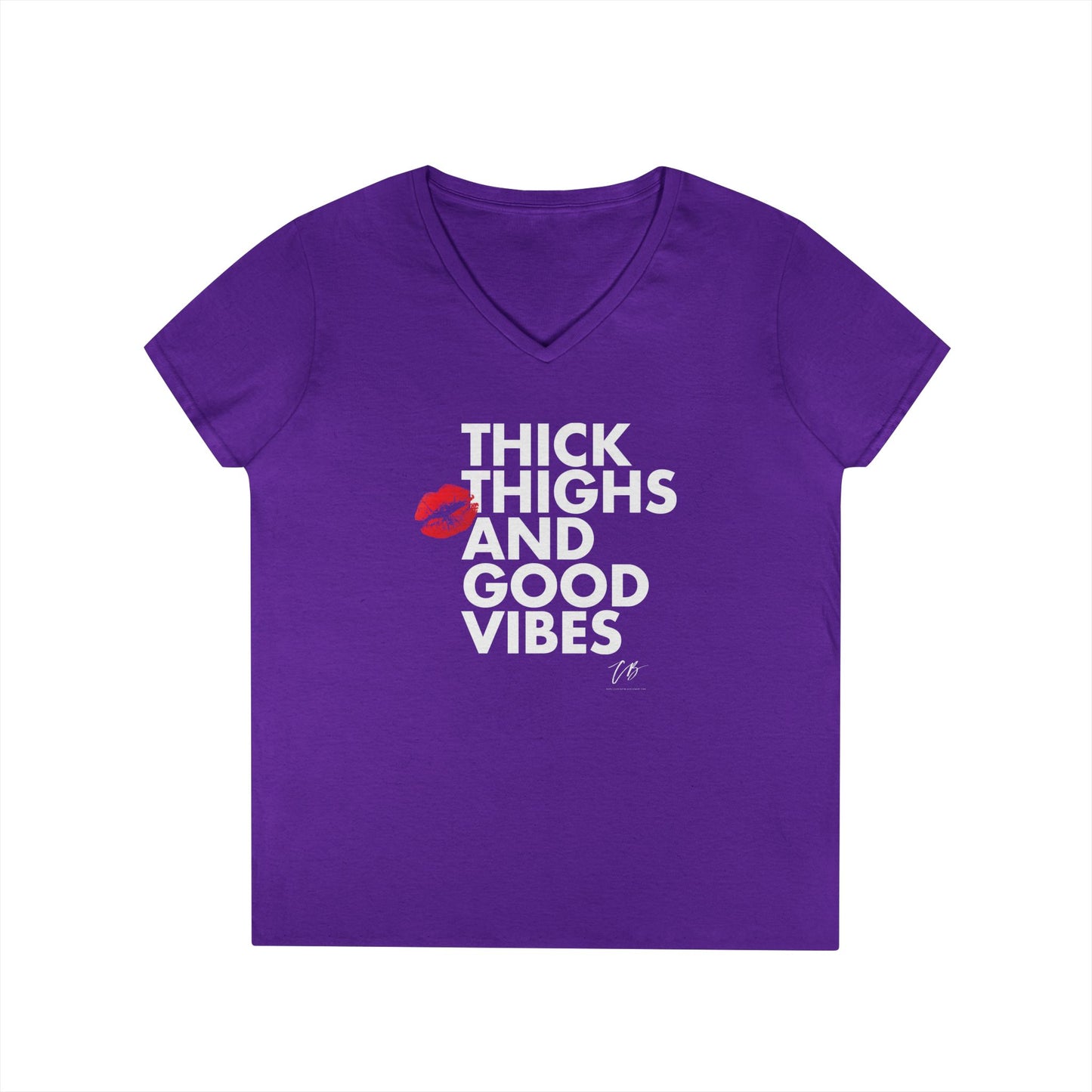 "Thick Thighs and Good Vibes" Women's WHITE TEXT Graphic Shirt