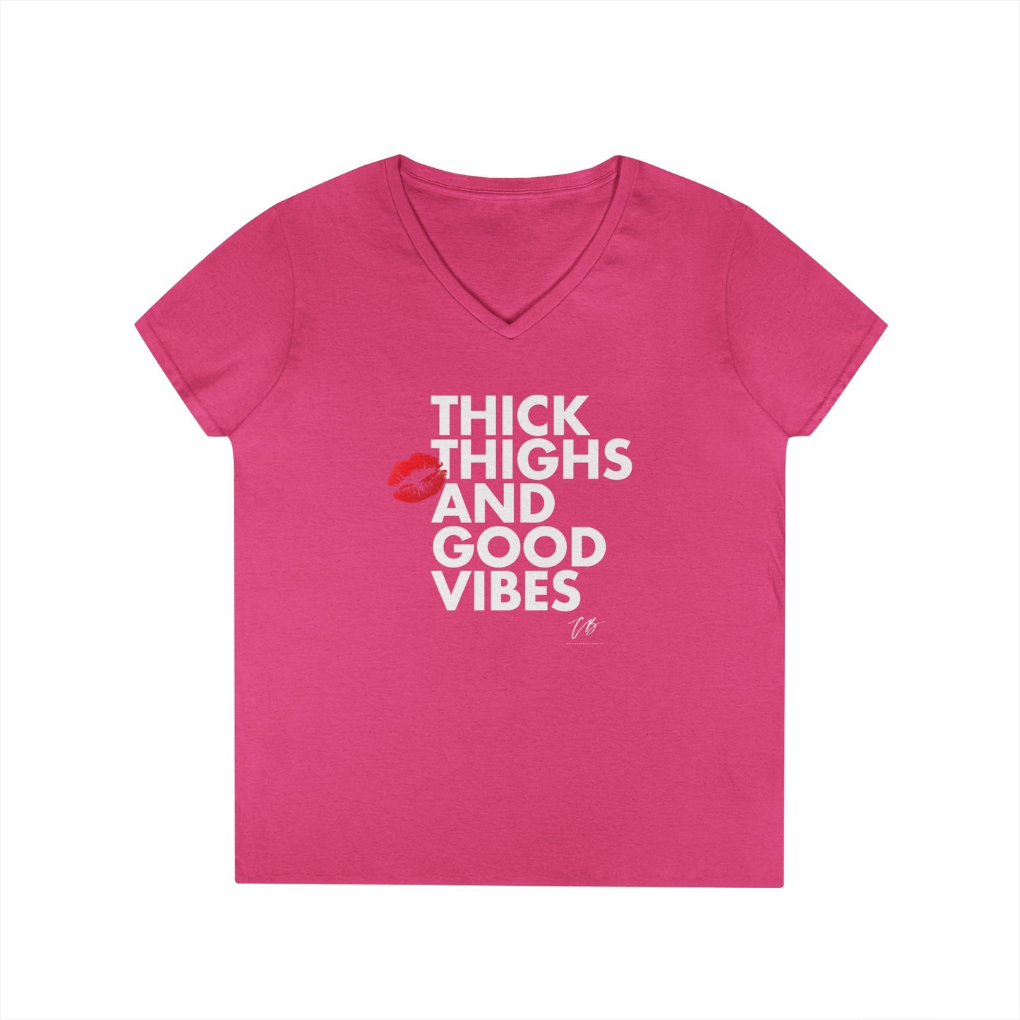 "Thick Thighs and Good Vibes" Women's WHITE TEXT Graphic Shirt