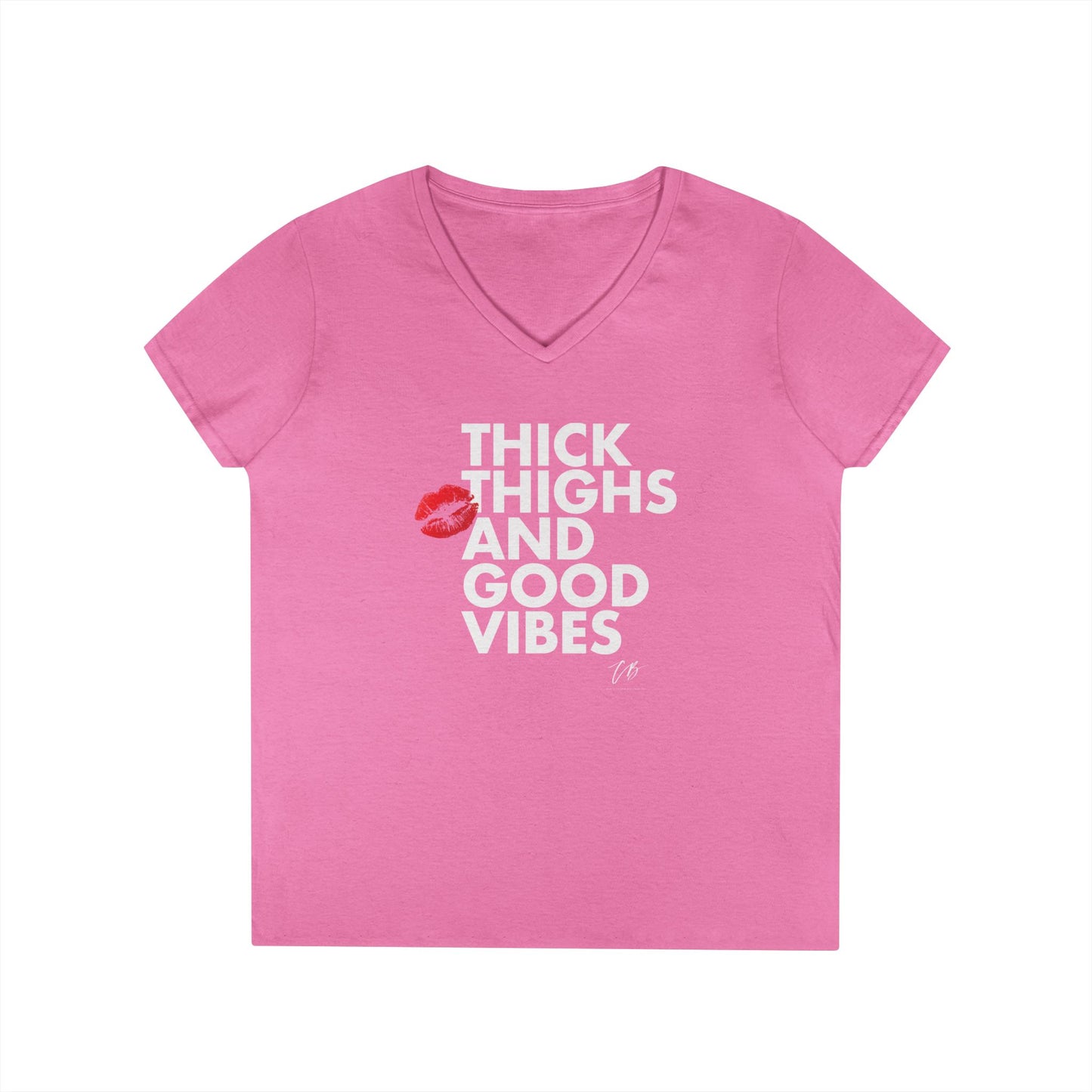 "Thick Thighs and Good Vibes" Women's WHITE TEXT Graphic Shirt