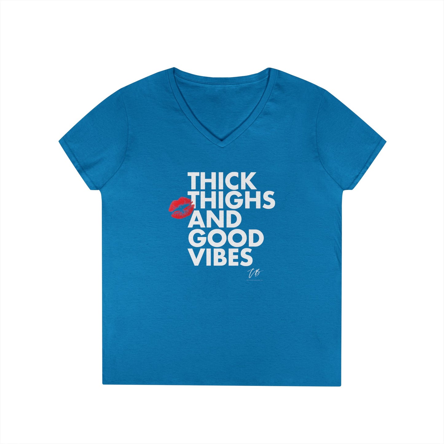 "Thick Thighs and Good Vibes" Women's WHITE TEXT Graphic Shirt